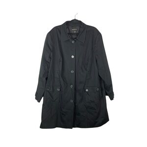 Lane Bryant Black Button Front Trench Coat Jacket Size 26/28W